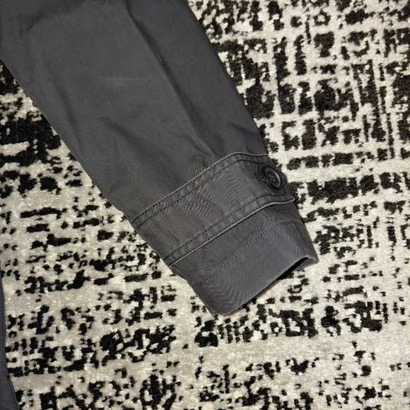 Gap Vintage 2003 Black Cotton Mac Trench Coat - Mod Floral Lining - Size M - Picture 6 of 16